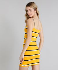 Vestido-Feminino-Basico-Curto-Listrado-Alca-Fina-Decote-Redondo-Amarelo-9241376-Amarelo_2