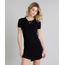 Vestido-Feminino-Curto-Canelado-com-Lace-Up-Manga-Curta-Decote-V-Preto-9264870-Preto_1