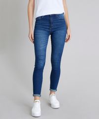 Calca-Jeans-Feminina-Super-Skinny-com-Bolsos-Azul-Medio-9211156-Azul_Medio_1