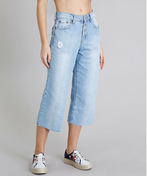 calça pantacourt jeans c&a