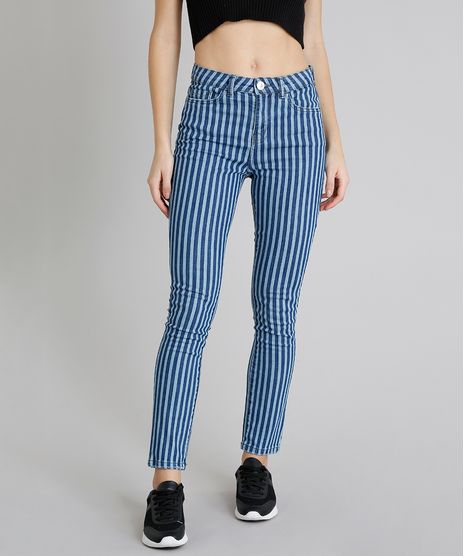 Calca-Jeans-Feminina-Skinny-Listrada-com-Bolsos-Azul-Medio-9219883-Azul_Medio_1
