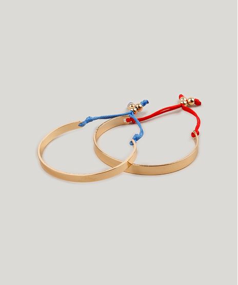 Kit-de-2-Pulseiras-Femininas-com-Cordao-Dourado-9207518-Dourado_1