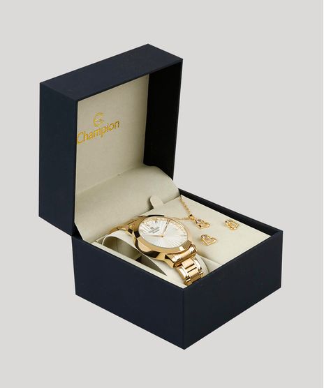 Kit-de-Relogio-Analogico-Champion-Feminino---Colar---Brinco---CN29276B-Dourado-9274984-Dourado_1