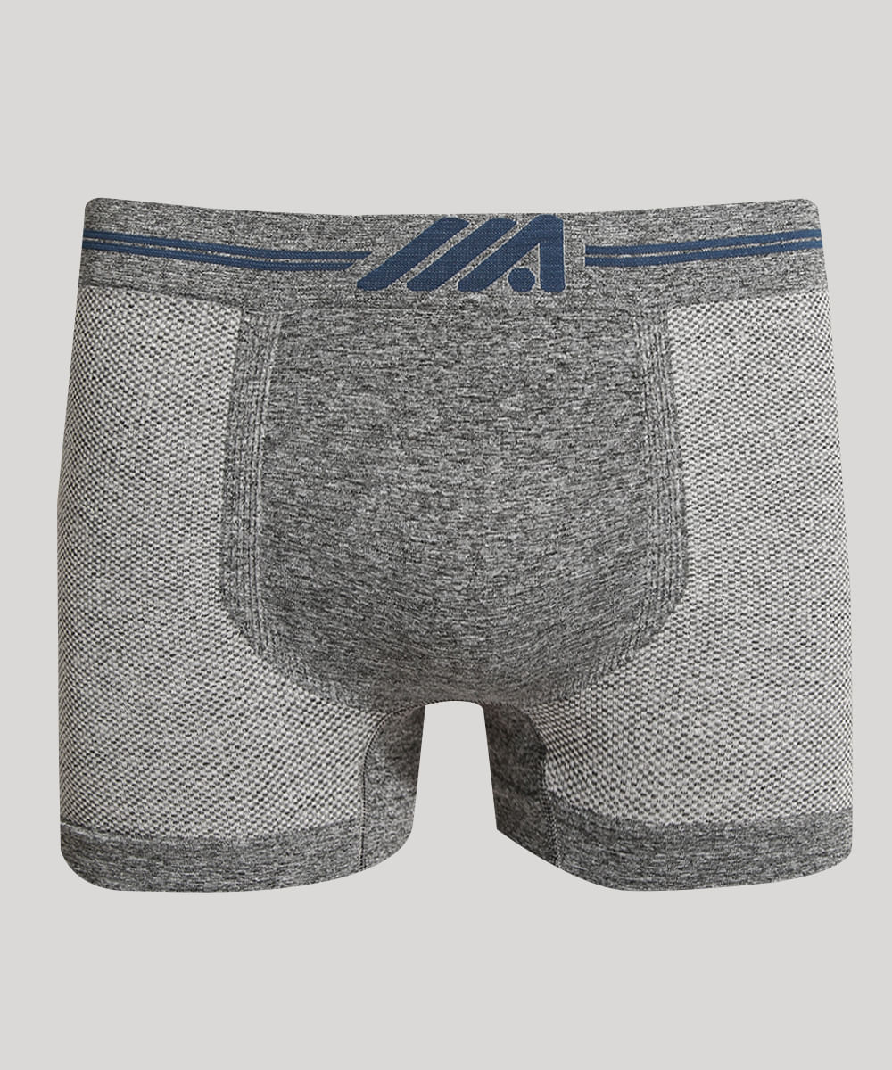 Cueca Boxer Sem Costura Ace Cinza Mescla