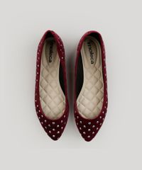 Sapatilha-Feminina-Moleca-Bico-Fino-em-Veludo-com-Strass-Vinho-9186431-Vinho_4