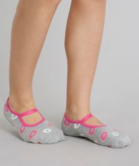 Meia-Feminina-Sapatilha-Estampada-de-Donuts-Cinza-Mescla-9233079-Cinza_Mescla_2