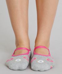 Meia-Feminina-Sapatilha-Estampada-de-Donuts-Cinza-Mescla-9233079-Cinza_Mescla_4