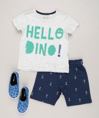 Conjunto-Infantil--Hello-Dino---de-Camiseta-Manga-Curta-Cinza-Mescla-Claro---Bermuda-Estampada-em-Moletom-Azul-Marinho-9227875-Azul_Marinho_3