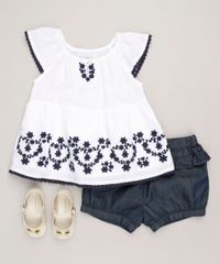 Conjunto-Infantil-de-Blusa-com-Bordado-Manga-Curta-Off-White---Short-Jeans-com-Babados-Azul-Escuro-9117939-Azul_Escuro_3