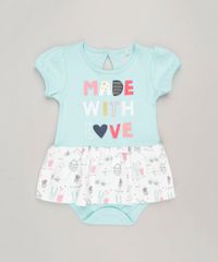 Body-Vestido-Infantil--Made-With-Love--Manga-Curta-Decote-Redondo-em-Algodao---Sustentavel-Verde-Claro-9117938-Verde_Claro_1