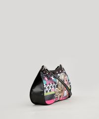 Bolsa-Infantil-Estampada-da-Barbie---Elasticos-de-Cabelo-Preta-9127468-Preto_3