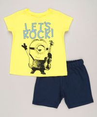 Conjunto-Infantil-Minion-de-Camiseta-Manga-Curta-Amarela---Bermuda-em-Moletom-Azul-Marinho-9263079-Azul_Marinho_1