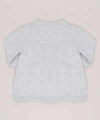 Cardigan-Infantil-em-Trico-com-Botoes-Coloridos-Manga-Longa-em-Algodao---Sustentavel-Cinza-Mescla-9116667-Cinza_Mescla_2