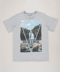 Camiseta-Infantil--Give-Me-a-Break--Manga-Curta-Gola-Careca-Cinza-Mescla-9233481-Cinza_Mescla_1