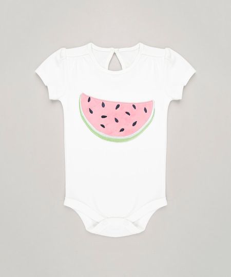 Body-Infantil-com-Bordado-de-Melancia-Manga-Curta-Decote-Redondo-em-Algodao---Sustentavel-Off-White-9117946-Off_White_1
