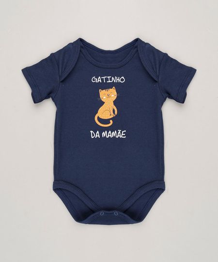 Body-Infantil--Gatinho-da-Mamae--Manga-Curta-Decote-Redondo-Azul-Marinho-9229359-Azul_Marinho_1