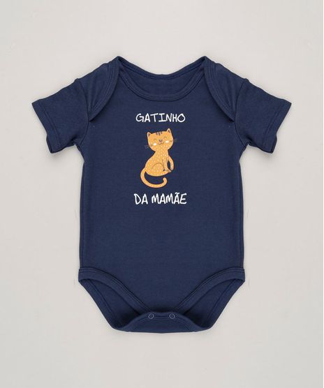 Body-Infantil--Gatinho-da-Mamae--Manga-Curta-Decote-Redondo-Azul-Marinho-9229359-Azul_Marinho_1