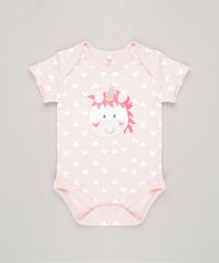 Body-Infantil-Unicornio-Estampado-de-Coracoes-Manga-Curta-Decote-Redondo-em-Algodao---Sustentavel-Rosa-Claro-9109982-Rosa_Claro_1