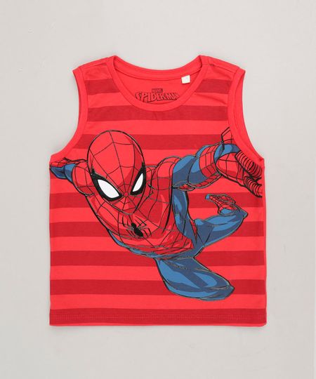 Regata-Infantil-Homem-Aranha-Gola-Careca-em-Algodao---Sustentavel-Vermelha-8613838-Vermelho_1