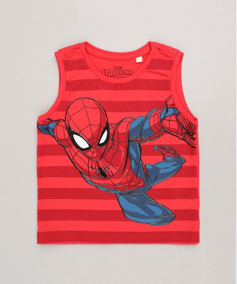 Regata-Infantil-Homem-Aranha-Gola-Careca-em-Algodao---Sustentavel-Vermelha-8613838-Vermelho_1