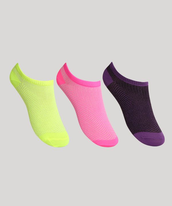 Kit de 3 Meias Infantis Soquete Multicor 34-36
