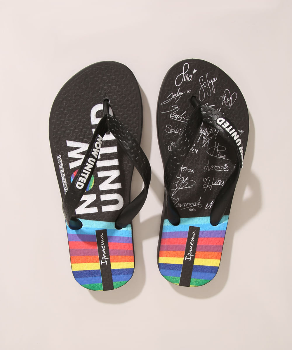 Chinelo Infantil Now United Ipanema Preto