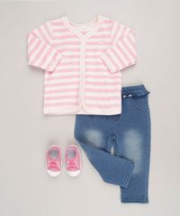 Cardigan-Infantil-em-Plush-Listrado-Manga-Longa-de-Algodao---Sustentavel--Rosa-8859068-Rosa_3