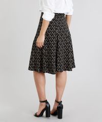 Saia-Feminina-Evase-Curta-Estampada-Geometrica-com-Fendas-Preta-9111992-Preto_2