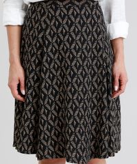 Saia-Feminina-Evase-Curta-Estampada-Geometrica-com-Fendas-Preta-9111992-Preto_4