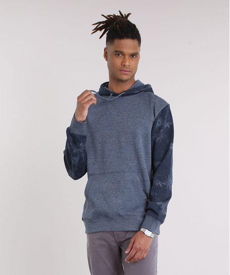 Blusao-Masculino-em-Moletom-com-Estampa-Floral-e-Bolso-Manga-Longa-Azul-8843326-Azul_1