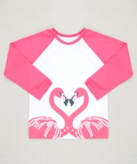 Blusa-de-Praia-Infantil-Raglan-com-Estampa-de-Flamingos-Manga-Longa-com-Protecao-UV50--Branca-9229157-Branco_1