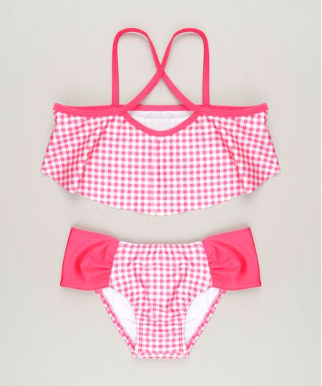 Biquini-Infantil-Estampado-Xadrez-com-Babado-Alcas-Cruzadas-Protecao-UV50--Rosa-9229159-Rosa_1