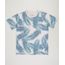 Camiseta-Infantil-Estampada-de-Folhagens-Manga-Curta-Gola-Careca-em-Algodao---Sustentavel-Rose-9232540-Rose_1