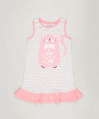 Camisola-Infantil-Listrada-com-Babado-Sem-Manga-Cinza-Mescla-Claro-9223721-Cinza_Mescla_Claro_1