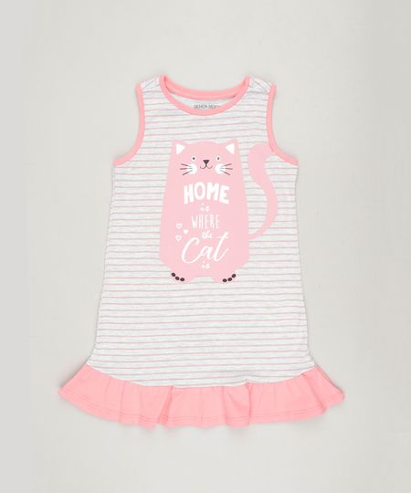 Camisola-Infantil-Listrada-com-Babado-Sem-Manga-Cinza-Mescla-Claro-9223721-Cinza_Mescla_Claro_1