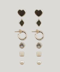 Kit-de-6-Brincos-Femininos-Dourado-8970779-Dourado_1