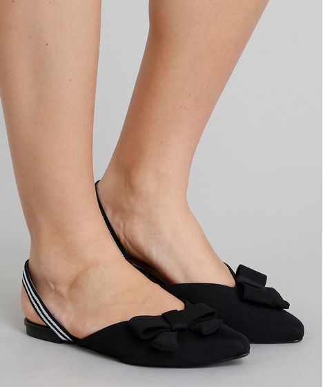 sapatilha via uno laço preta