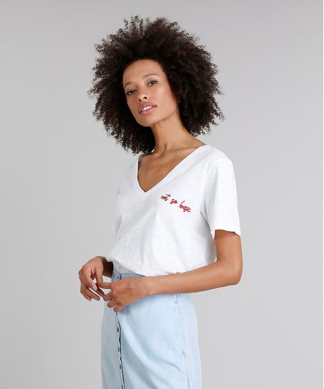 T-Shirt-Feminina--Not-So-Basic--Manga-Curta-Decote-V-Off-White-9302885-Off_White_1