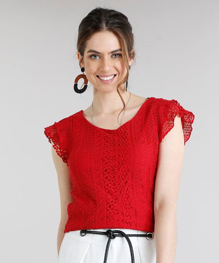 Blusa-Feminina-com-Renda-Manga-Curta-Decote-Redondo-Vermelha-8713350-Vermelho_1_1 Blusa-Feminina-com-Renda-Manga-Curta-Decote-Redondo-Vermelha-8713350-Vermelho_1_1