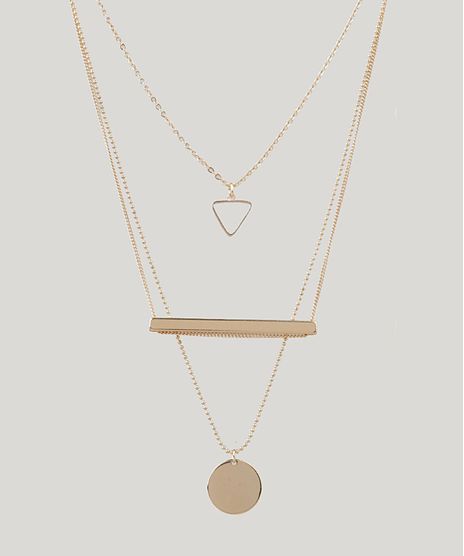 Colar-Feminino-Triplo-com-Pingentes-Geometricos-Dourado-8838966-Dourado_1