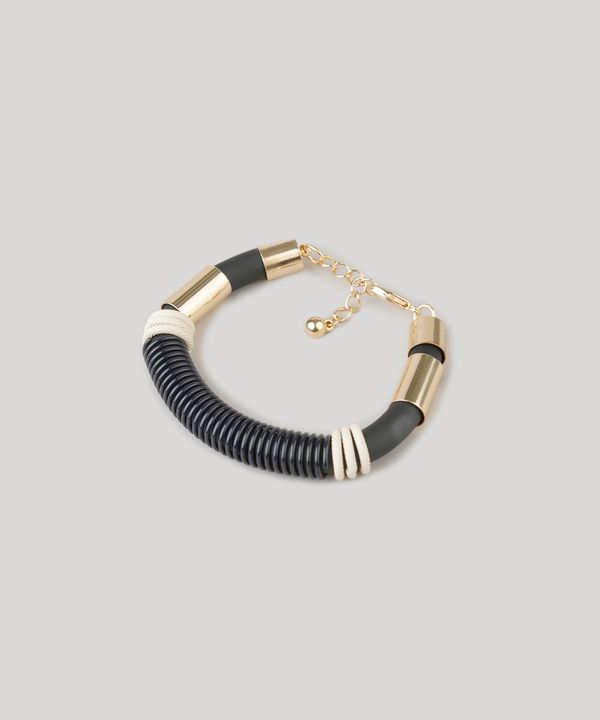 Pulseira Feminina com Pingentes Preta Único