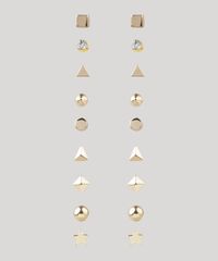 Kit-de-9-Brincos-Femininos-Geometricos-Dourado-9203333-Dourado_1