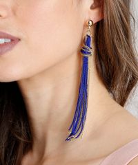 Brinco-Feminino-com-Tassel-de-Corrente-Dourado-9204058-Dourado_2