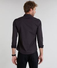 Camisa-Masculina-Slim-Estampada-Mini-Print-Manga-Longa-Preta-9213857-Preto_2