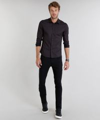 Camisa-Masculina-Slim-Estampada-Mini-Print-Manga-Longa-Preta-9213857-Preto_3