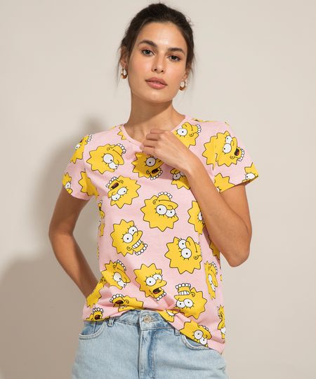 blusa da lisa simpson rosa
