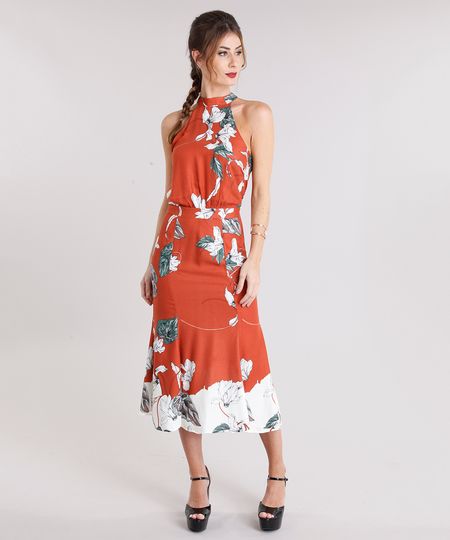 Vestido-Feminino-Midi-Halter-Neck-Estampado-Floral-com-Amarracao-Laranja-Escuro-8891642-Laranja_Escuro_1