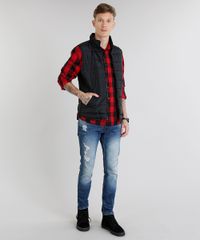 Camisa-Masculina-Xadrez-com-Bolso-Manga-Longa-Vermelha-8448777-Vermelho_3