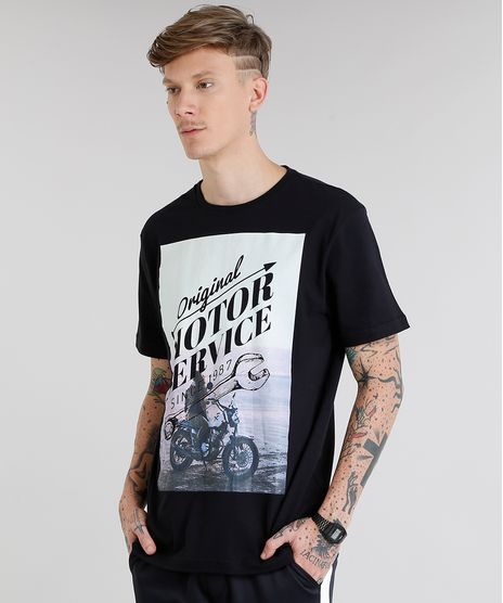 Camiseta-Masculina--Motor-Service--Manga-Curta-Gola-Careca-Preta-9255076-Preto_1