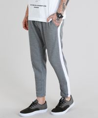 Calca-Masculina-em-Moletom-Slim-Cropped-com-Bolsos-e-Faixa-Lateral-Cinza-Mescla-9202901-Cinza_Mescla_1 Calca-Masculina-em-Moletom-Slim-Cropped-com-Bolsos-e-Faixa-Lateral-Cinza-Mescla-9202901-Cinza_Mescla_1